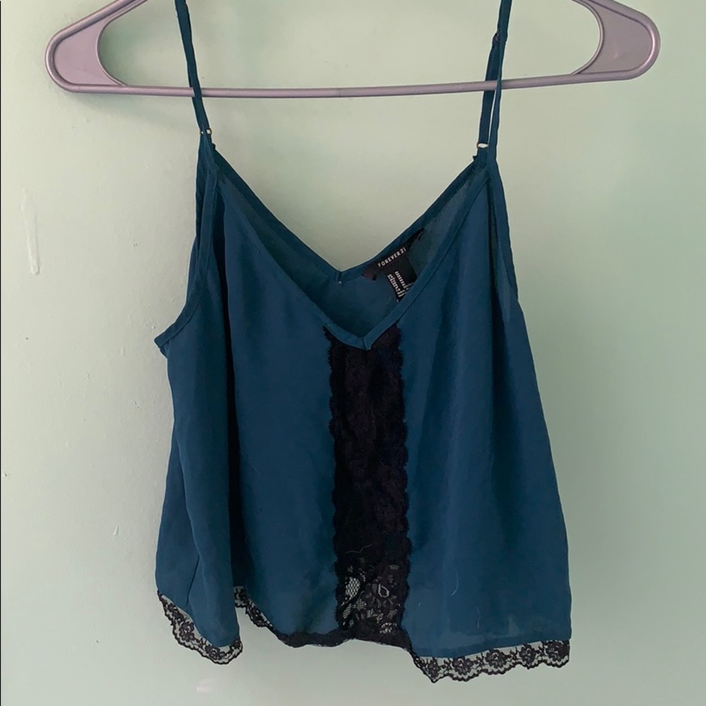 Lace detail crop top